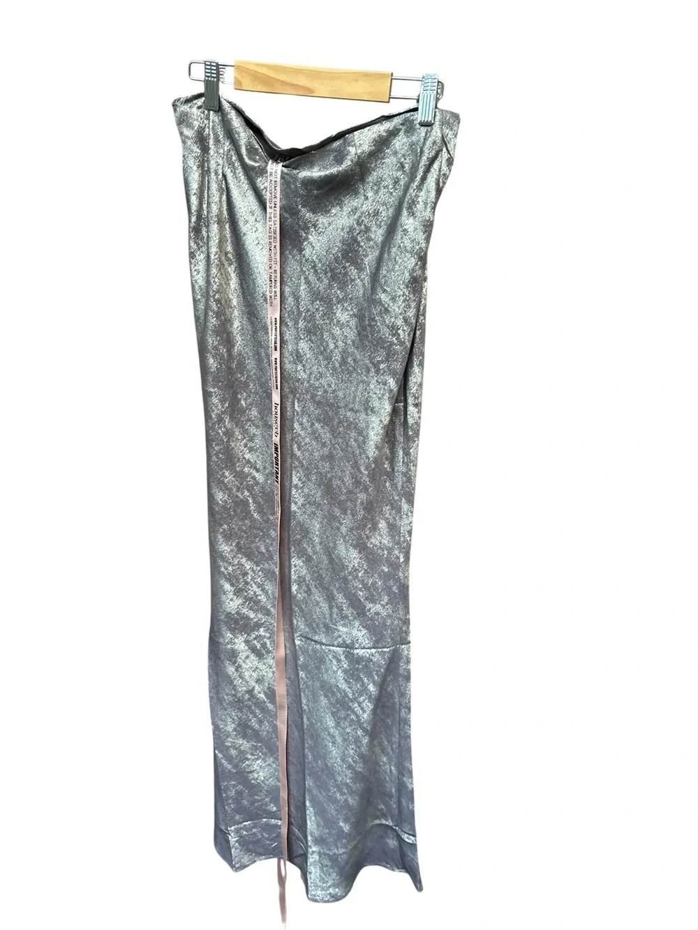 House of CB CLARA Pewter Bias Cut Midi Skirt